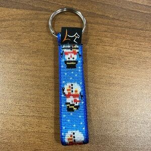 New blue snowmen keychain - loop at end NWOT